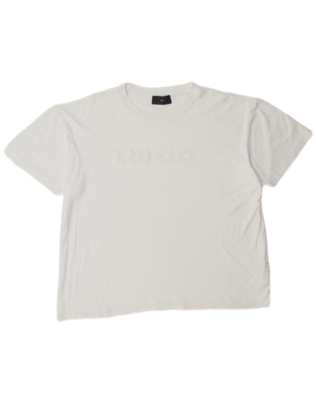LIU JO Herre Grafisk T-Shirt Top XL Hvid Bomuld