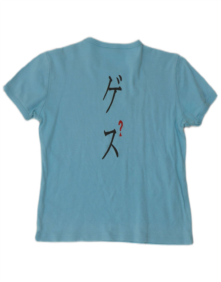 GUESS Piger Grafisk T-Shirt Top 13-14 År Blå Bomuld