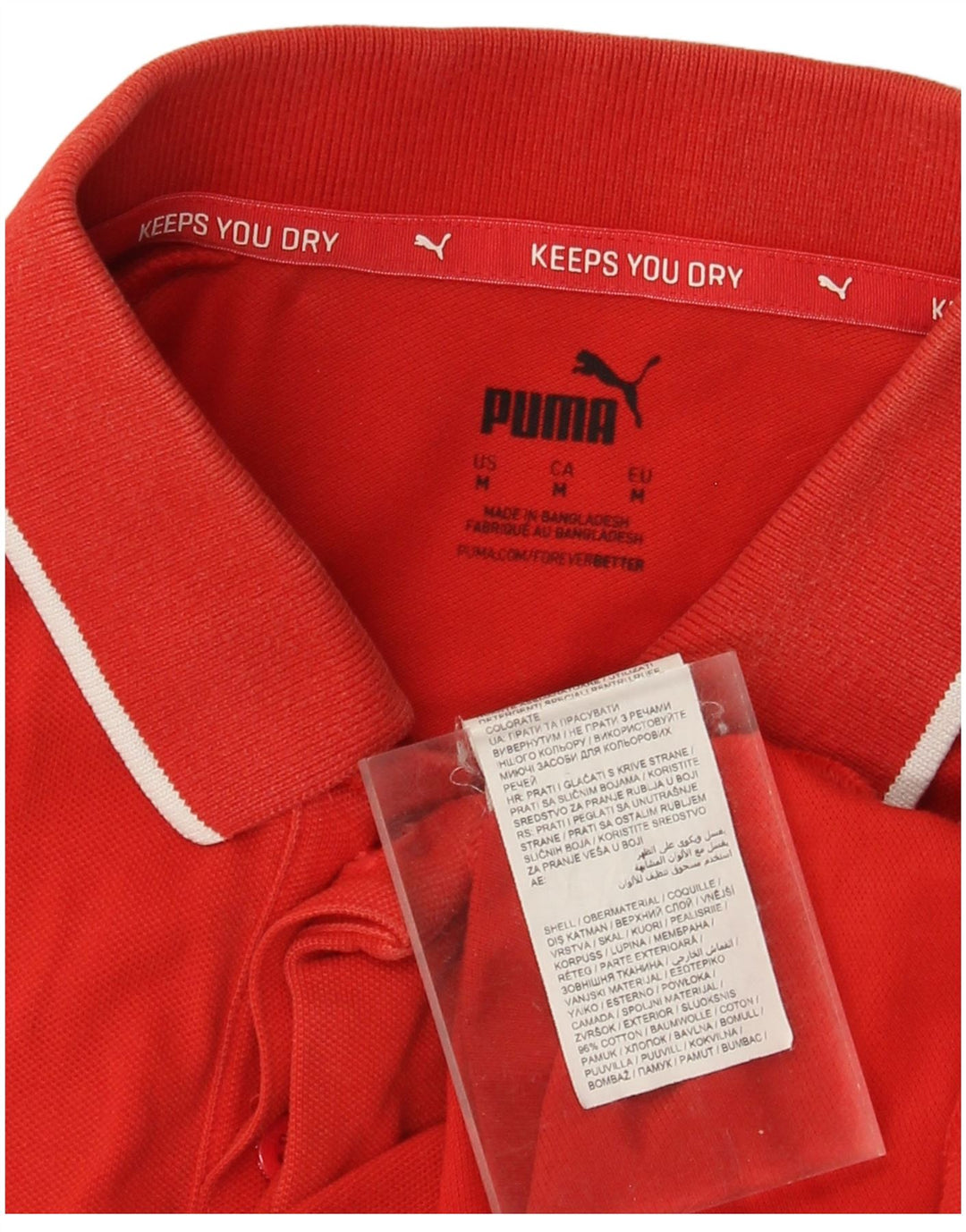 Puma Herre Grafisk Polo Shirt Medium Rød Bomuld Sports