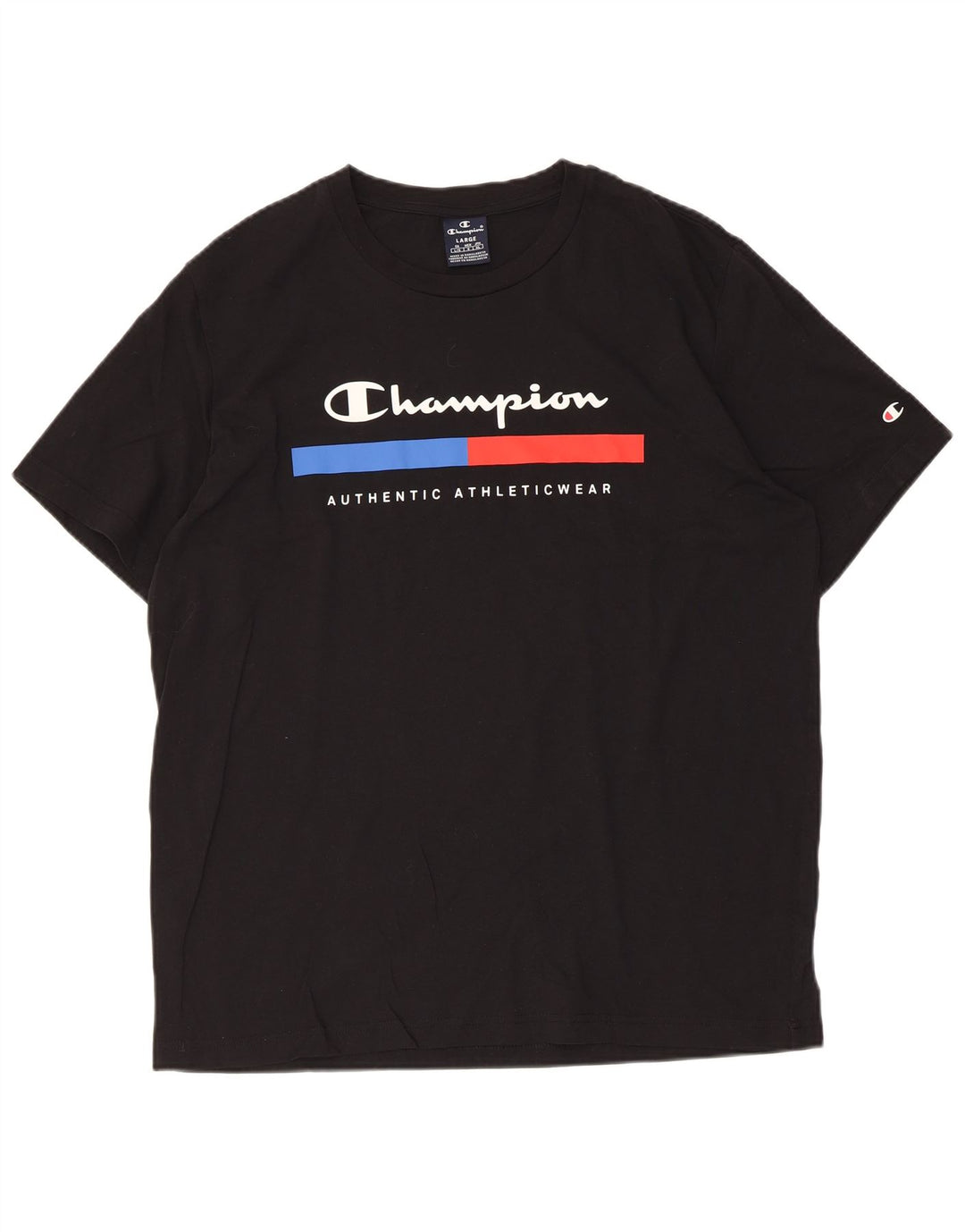 Champion Herre Grafisk T-Shirt Top Stor Sort