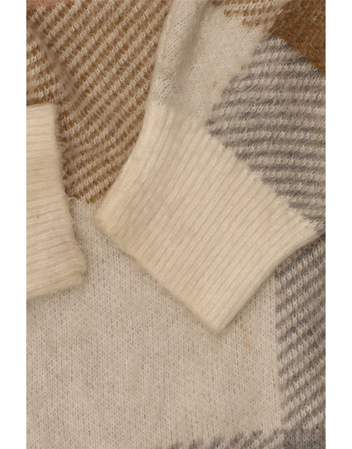 Topshop Dame Oversized Cardigan Sweater UK 14 Medium Beige Ternet akryl