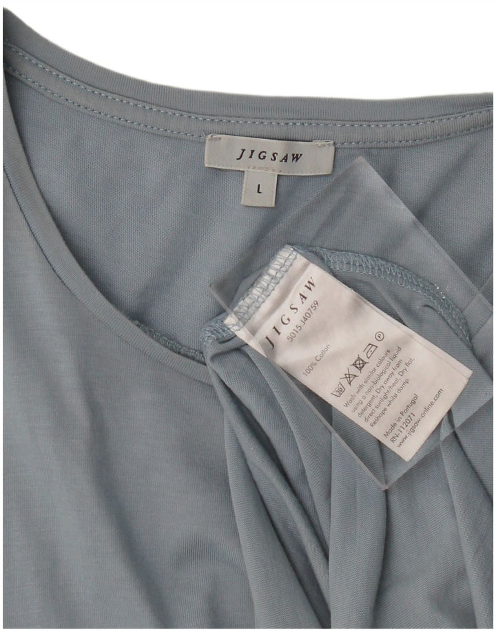 JIGSAW Womens T-Shirt Top UK 16 Large Blue Cotton