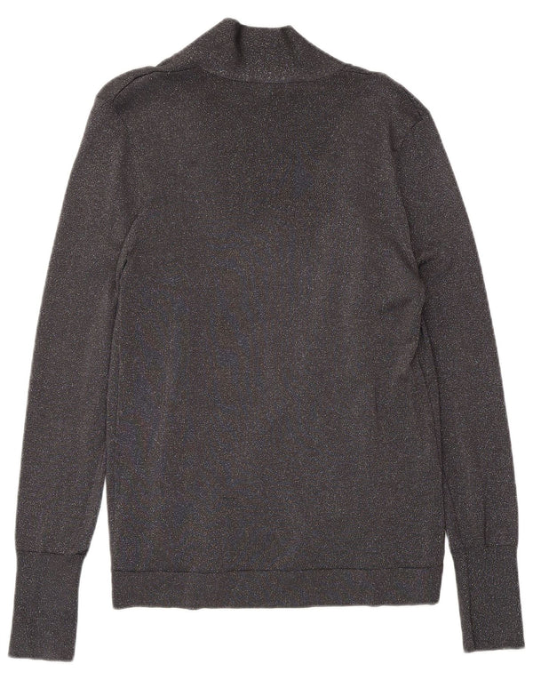 HOBBS Dame V-hals sweater UK 10 Small Grey Flecked Viscose