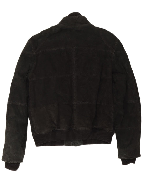 Vintage Herre Bomber Ruskindsjakke UK 40 Stor sort læder