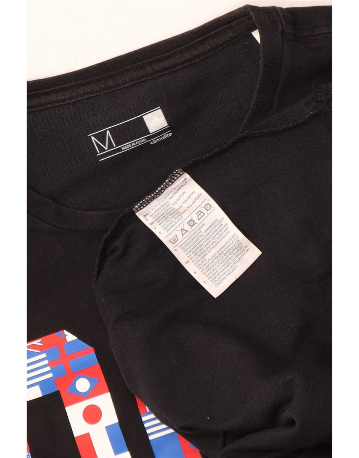 Adidas Herre Climalite grafisk T-shirt top mellem sort bomuld
