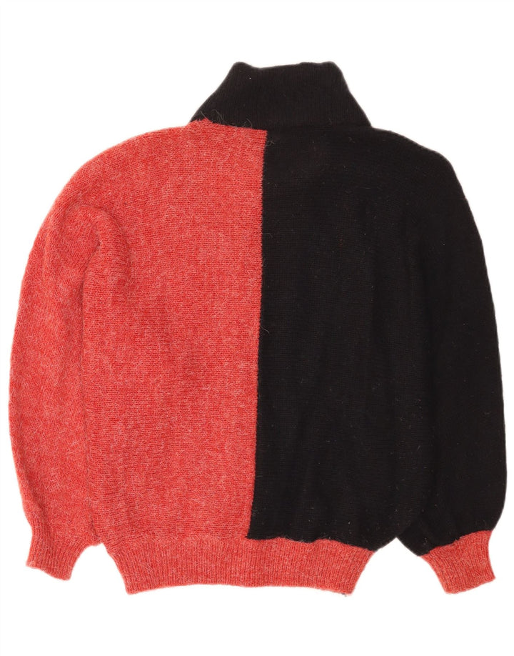 Vintage Dame Turtle Neck sweater IT 42 Medium Red Colourblock