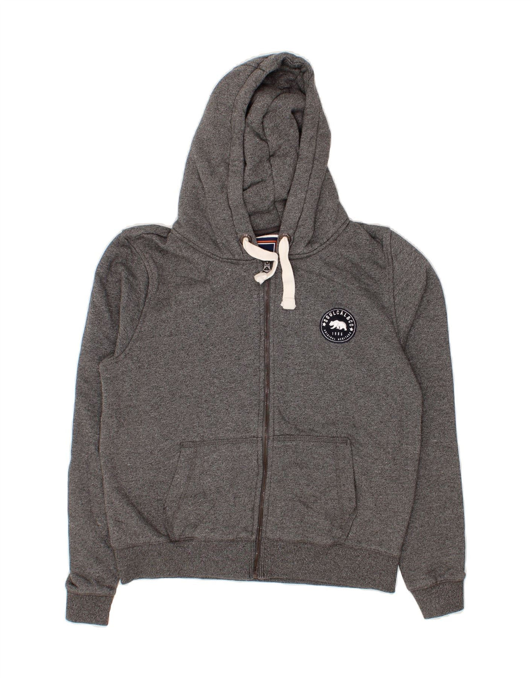 SOUL CAL Womens Zip Hoodie Sweater UK 16 Large  Grey Flecked Cotton Vintage Soul Cal and Second-Hand Soul Cal from Messina Hembry 