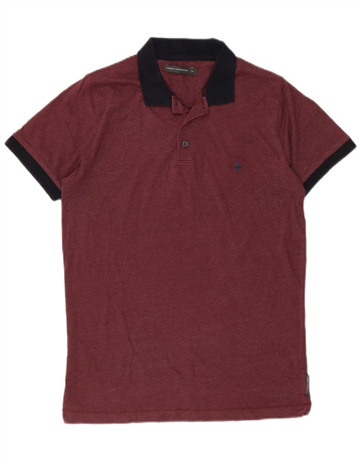 French Connection Herre Rugby Polo Shirt Medium Bourgogne Bomuld