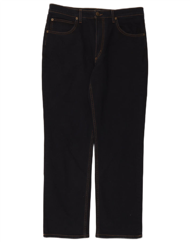 Lee Herre Brooklyn Straight Jeans W34 L30 Marineblå Bomuld