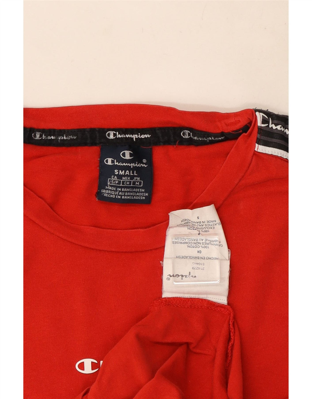Champion Herre grafisk T-shirt Top Lille rød Colourblock Bomuld