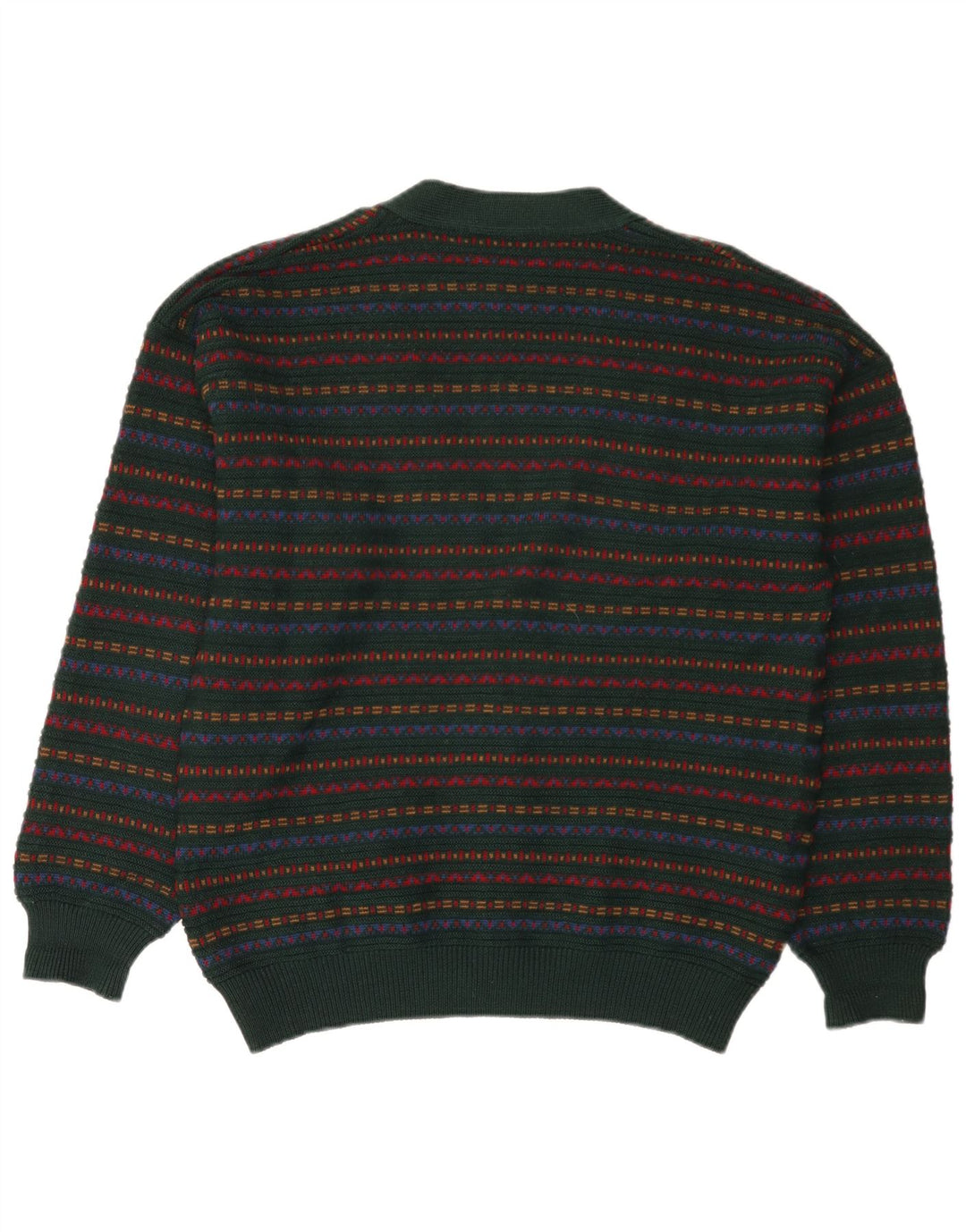 Il Granchio Herre Cardigan Sweater Medium Grøn Stribet Uld