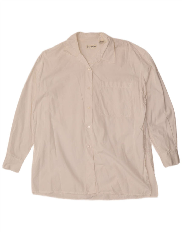 Banana Republic Dame Oversized skjorte UK 14 Medium White Bomuld
