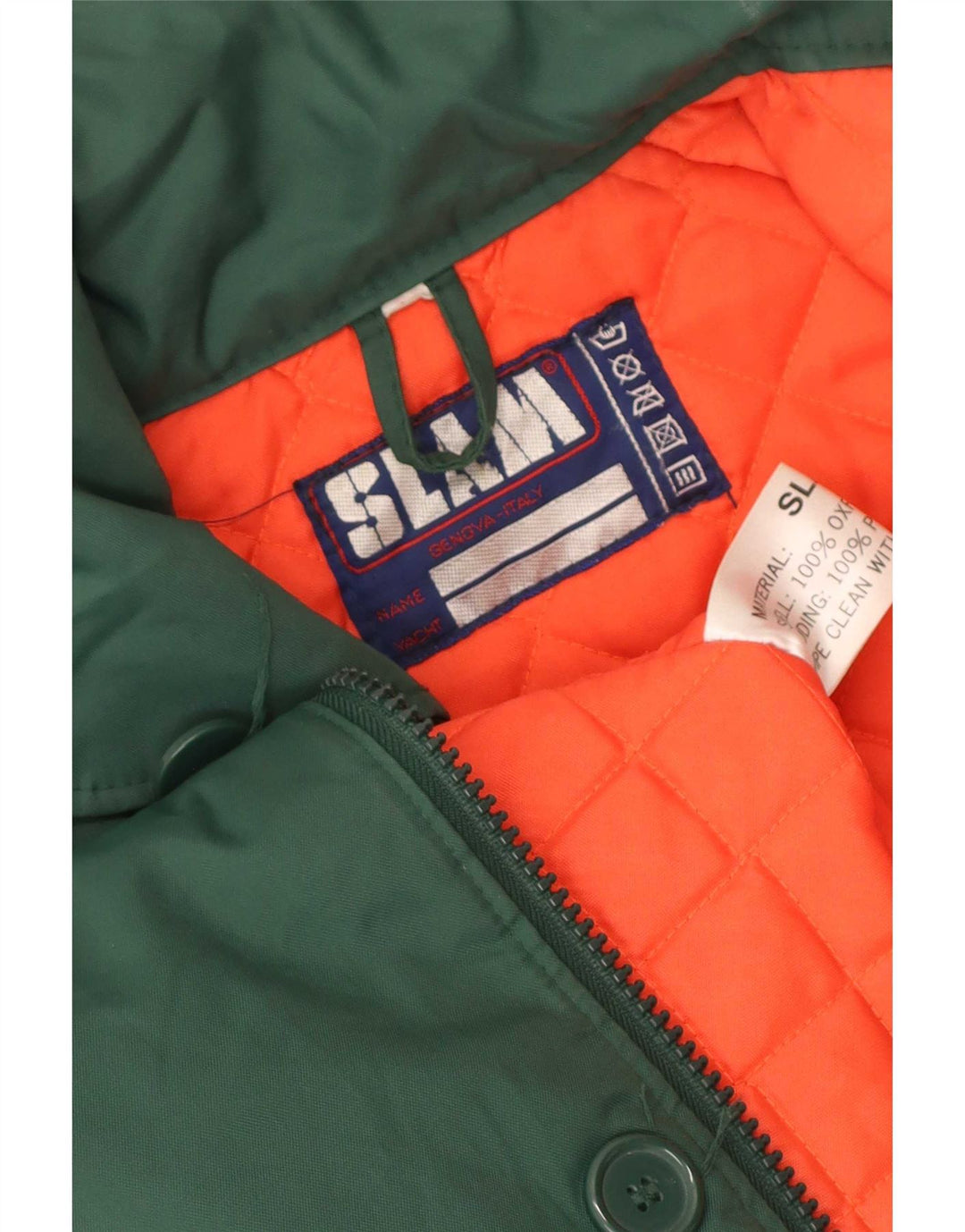 Slam Herre Polstret Frakke UK 38 Medium Grøn Nylon
