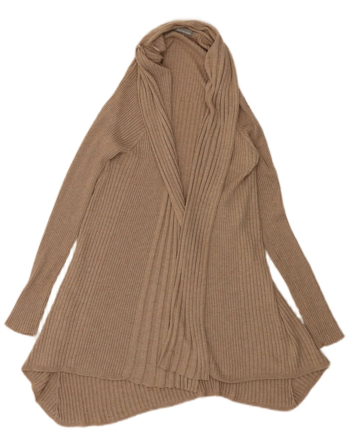 Marks & Spencer Dame Longline Åben Cardigan Sweater UK 14 Medium Beige