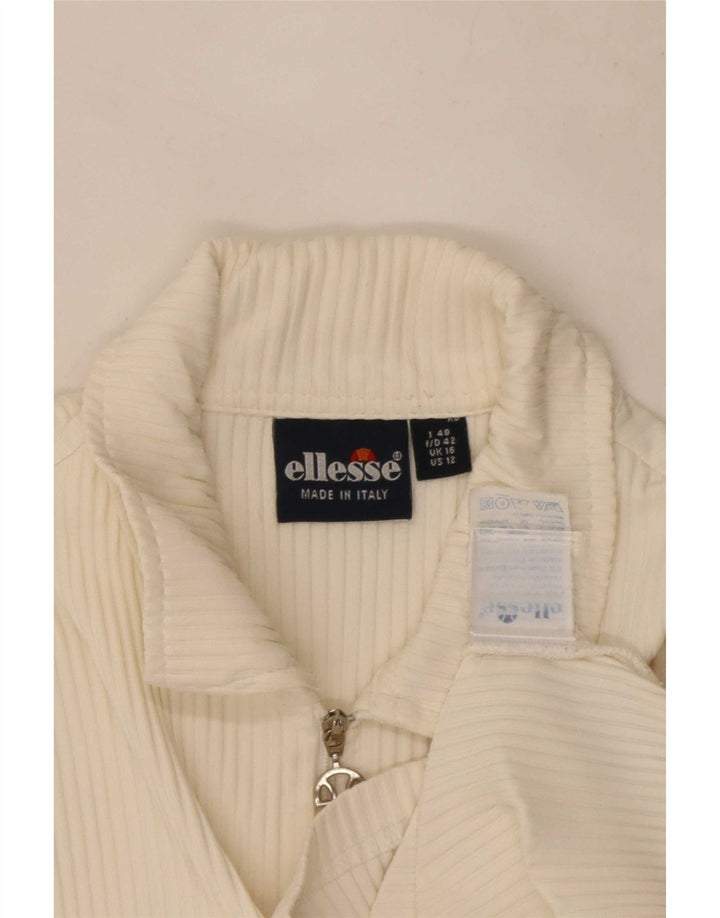 Ellesse Dame ærmeløs polo shirt UK 16 Large White Polyamide