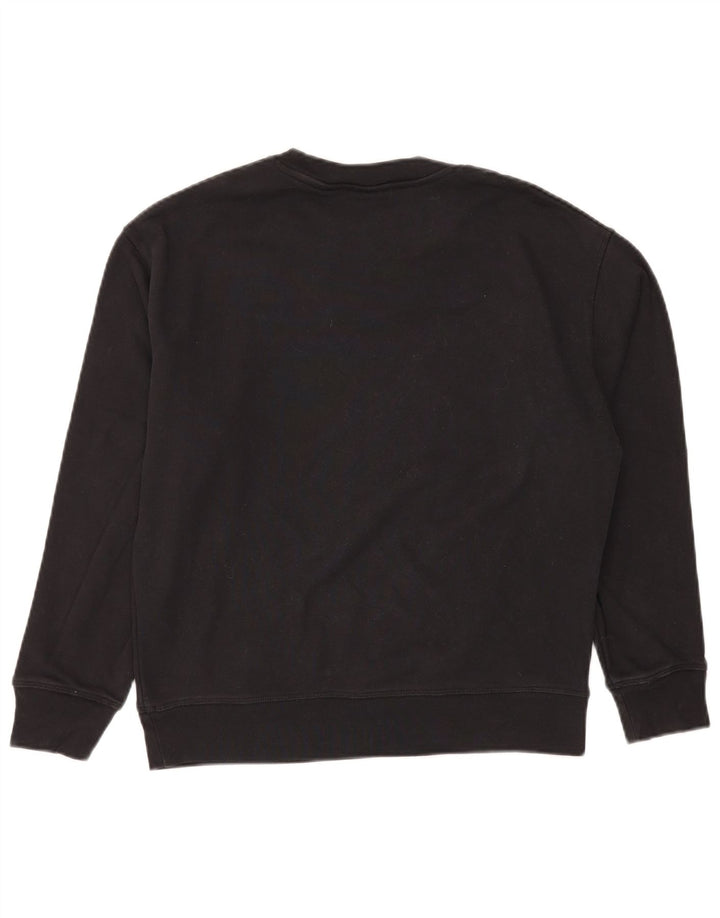 LEVI'S Dame Sweatshirt Jumper UK 14 Medium Sort Bomuld