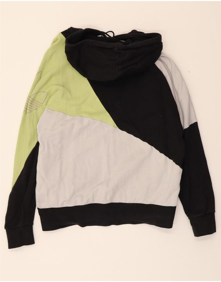 ADIDAS Womens Graphic Hoodie Jumper UK 14 Medium Multicoloured Colourblock Vintage Adidas and Second-Hand Adidas from Messina Hembry 