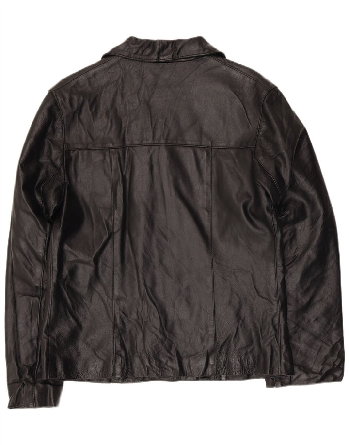 Vintage læderjakke til kvinder UK 14 Medium sort læder