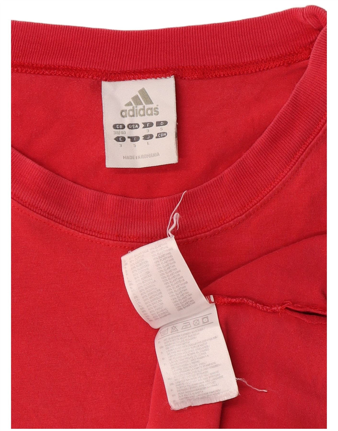 ADIDAS Mens T-Shirt Top UK 38/40 Medium Red Cotton
