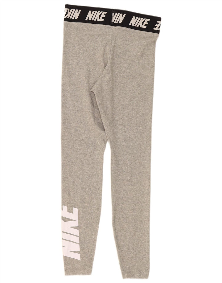 Nike Dame Grafiske Leggings UK 8 Small Grey Colourblock Bomuld