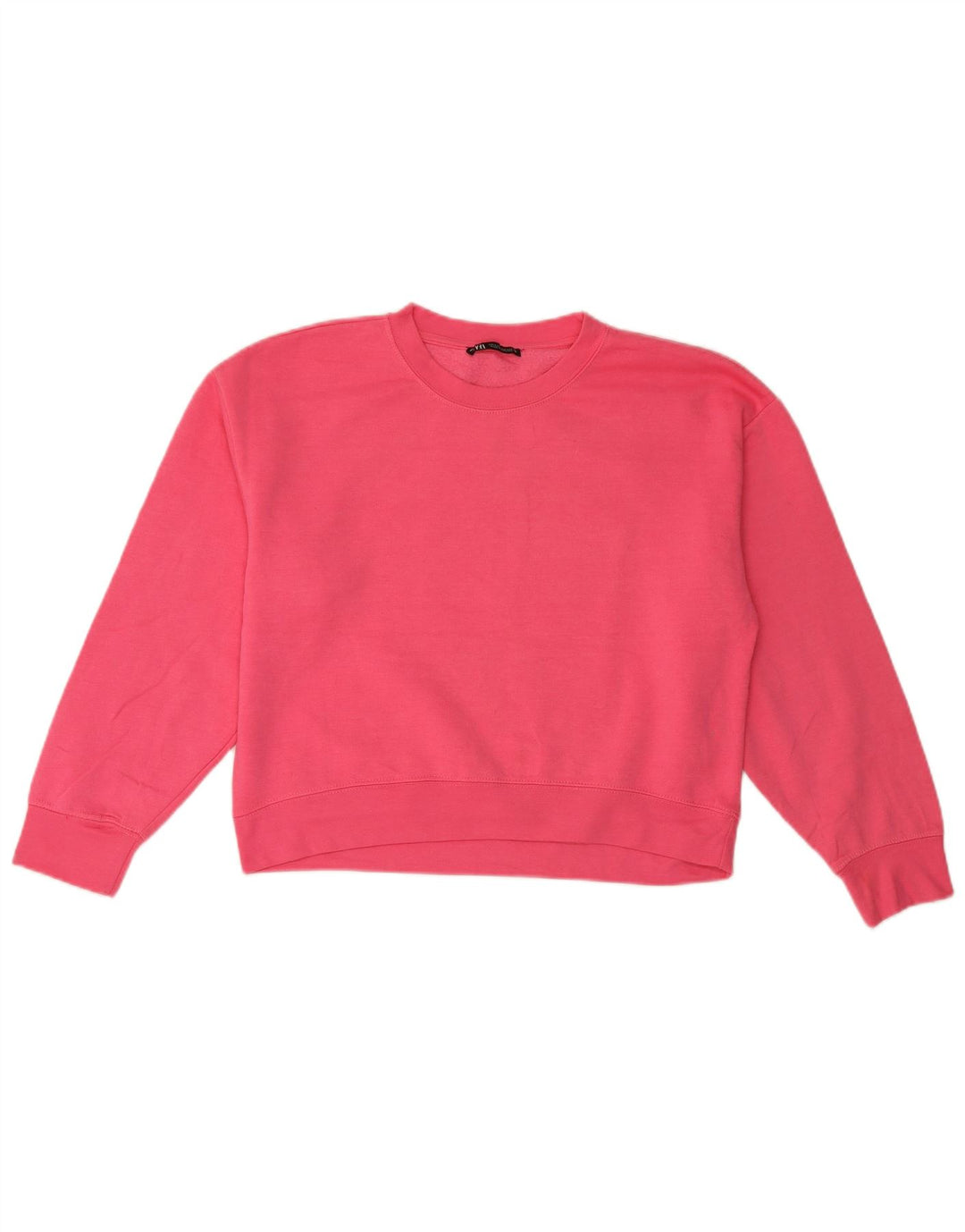 Zara Sweatshirt Jumper UK 14 Medium Pink Polyester