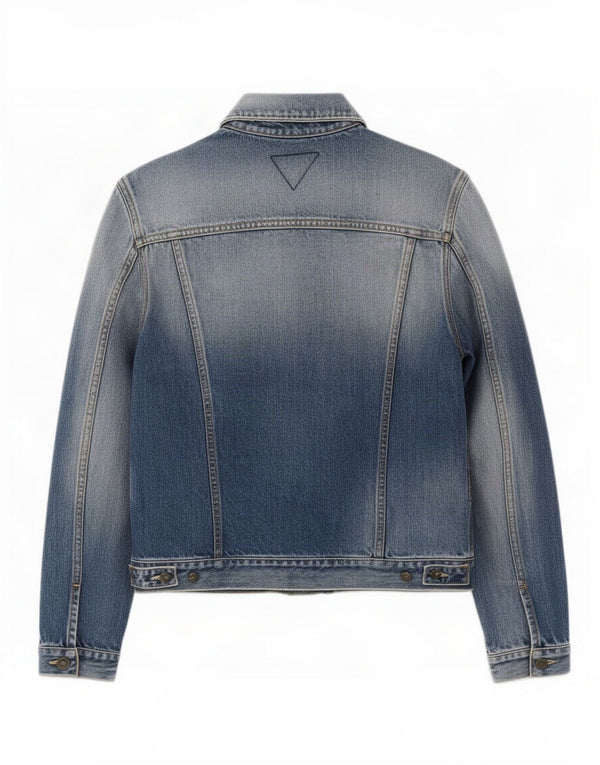 Meltin' Pot Dame Acid Wash Denim Jacket UK 14 Medium Blue Cotton