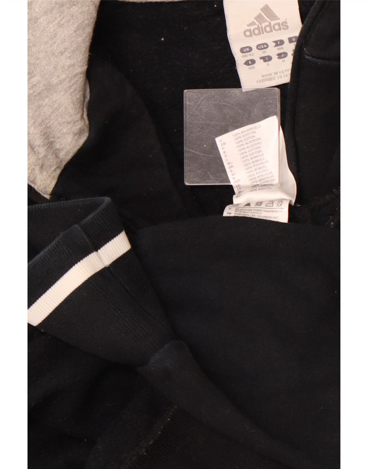 ADIDAS grafisk hættetrøje med lynlås til mænd UK 40/42 Medium Navyblå