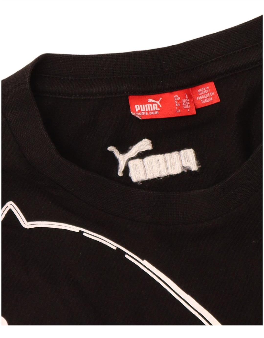 Puma Herre Grafisk T-Shirt Top Stor Sort Bomuld