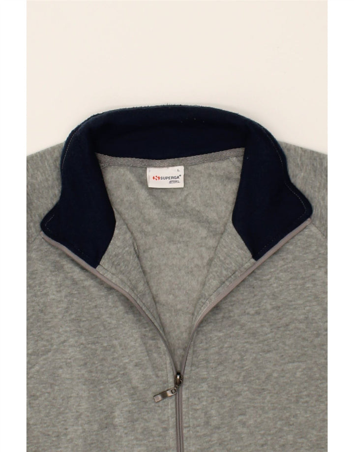 SUPERGA Mens Graphic Tracksuit Top Jacket Large Grey Polyester Vintage Superga and Second-Hand Superga from Messina Hembry 