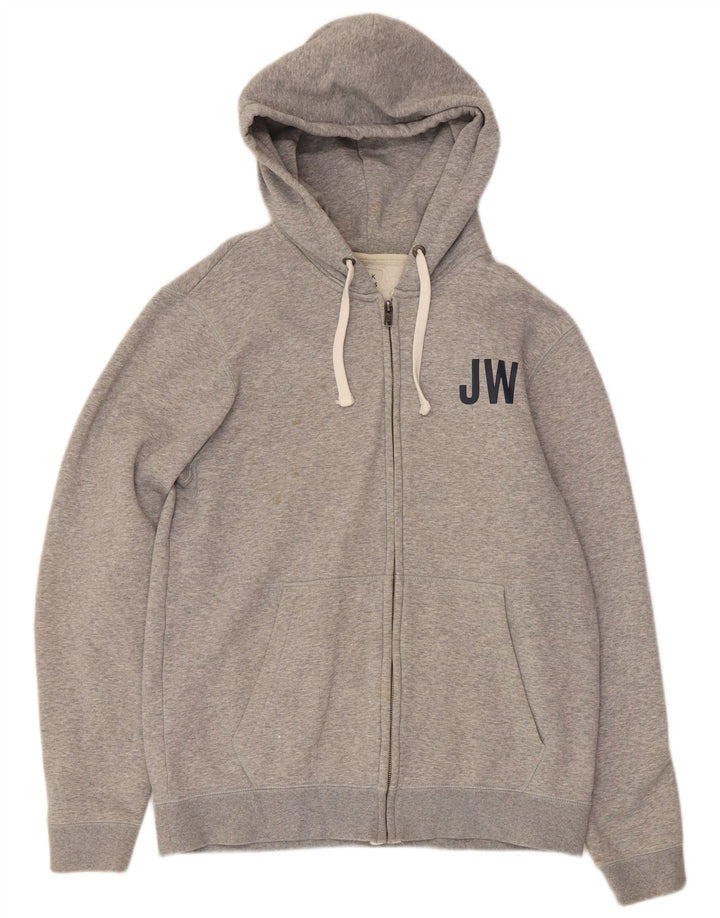 Jack Wills Herre grafisk hættetrøje med lynlås Stor grå bomuld