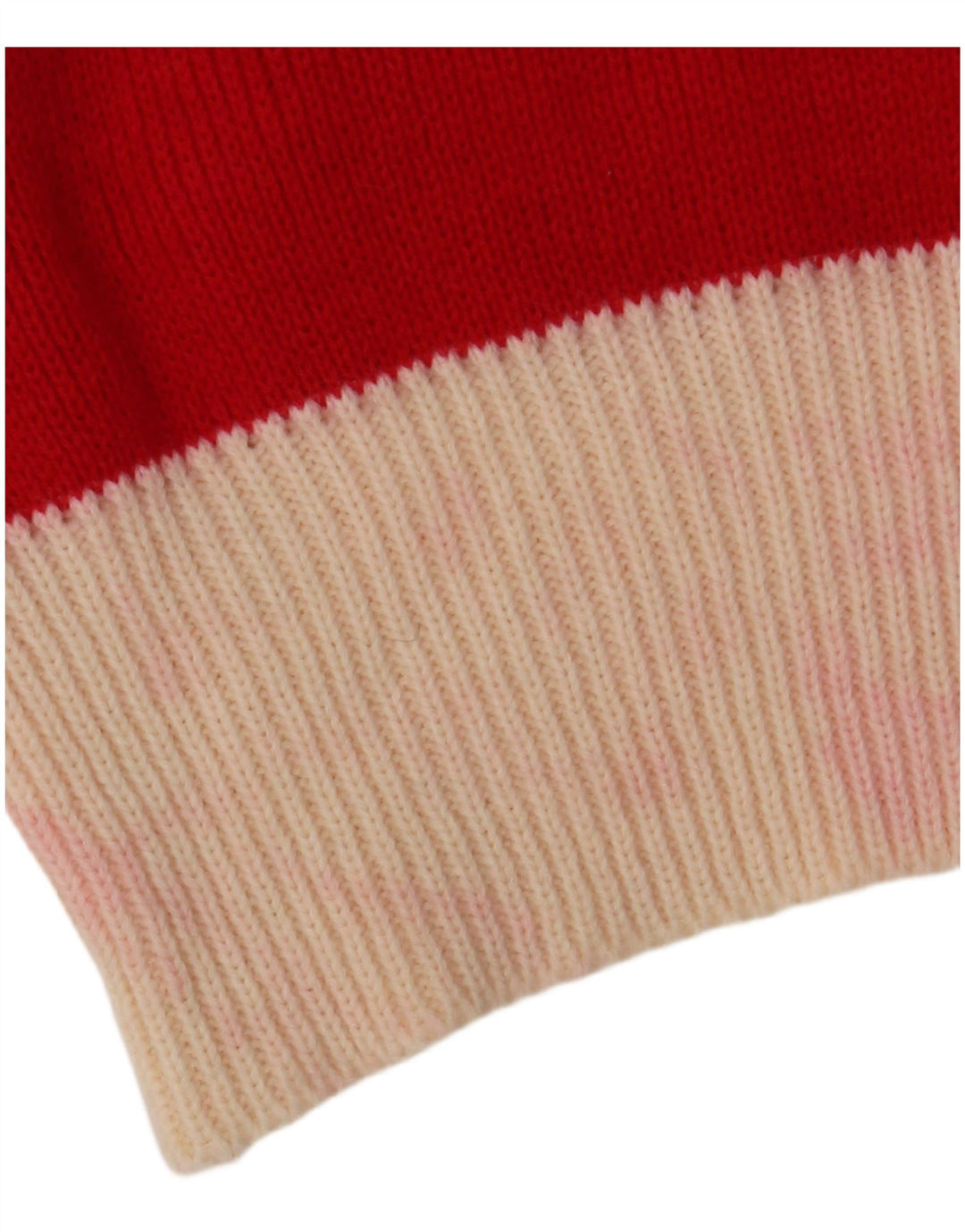 VINTAGE Dame Polo Neck sweater IT 48 XL Rød Colourblock Akryl