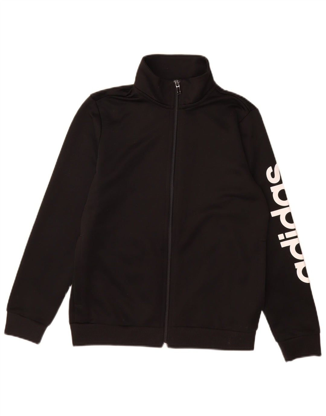 Adidas piger grafisk træningsdragt topjakke 11-12 år sort polyester