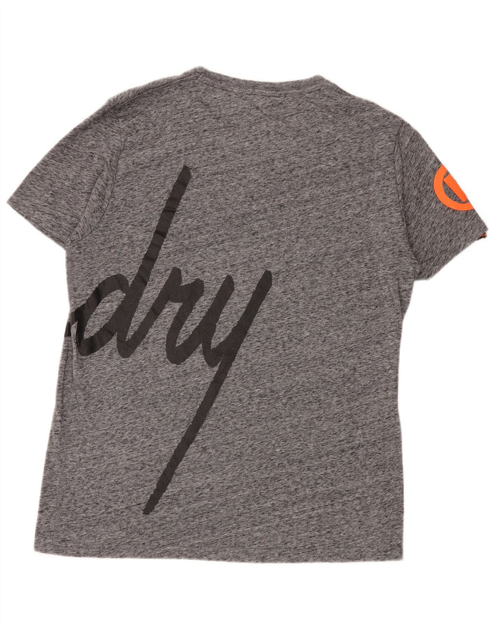 SUPERDRY Herre grafisk T-shirt Top 2XL Grå Flecked