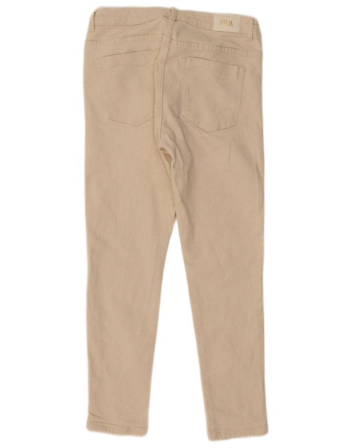 Zara Dame Slim Jeans EU 42 Large W32 L28 Beige