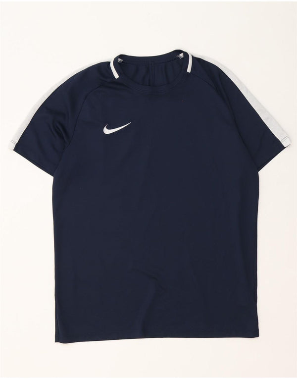 Nike Herre Dri Fit T-shirt Top Stor marineblå Colourblock Polyester