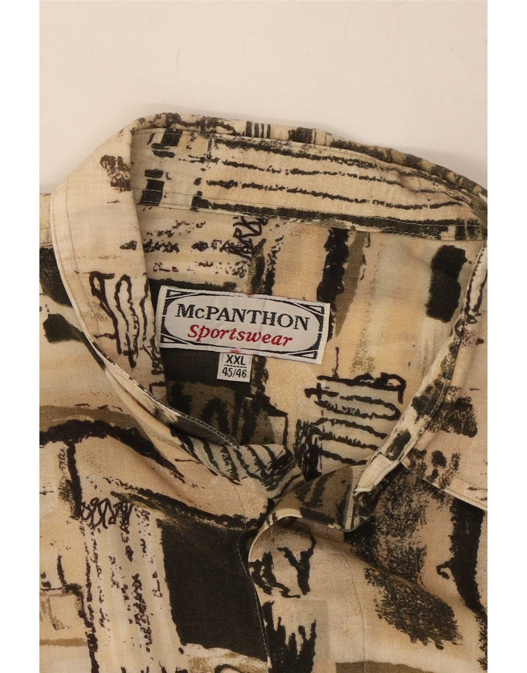 Mc Panthon Herre abstrakt mønster skjorte størrelse 45/46 2XL flerfarvet