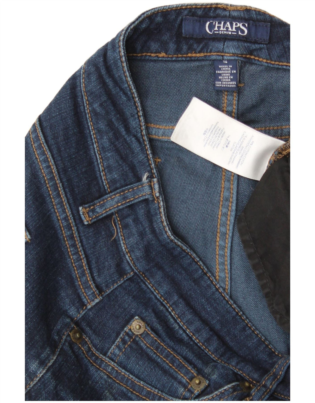 Chaps Lige Dame Jeans US 14 XL W38 L31 Blå Bomuld