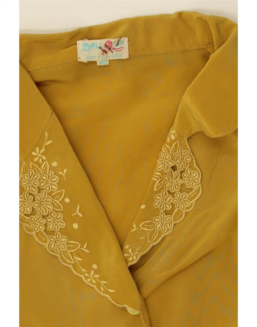 BALLOON Womens Oversized Long Sleeve Shirt Blouse IT 40 Small Yellow Silk Vintage Balloon and Second-Hand Balloon from Messina Hembry 