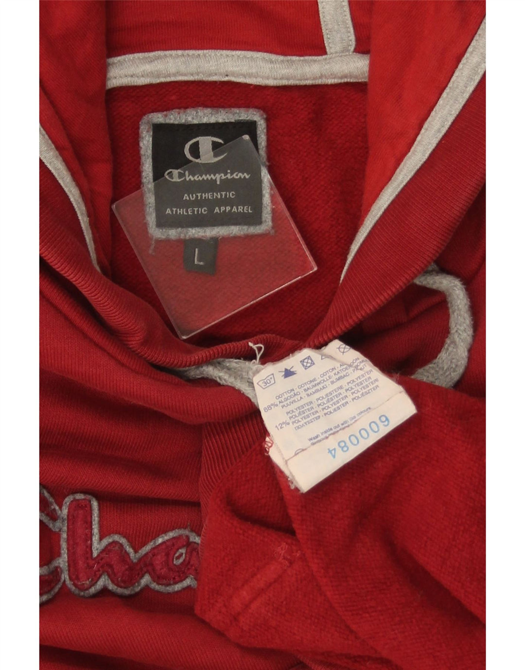 CHAMPION Grafisk hættetrøje til mænd Stor rød bomuld