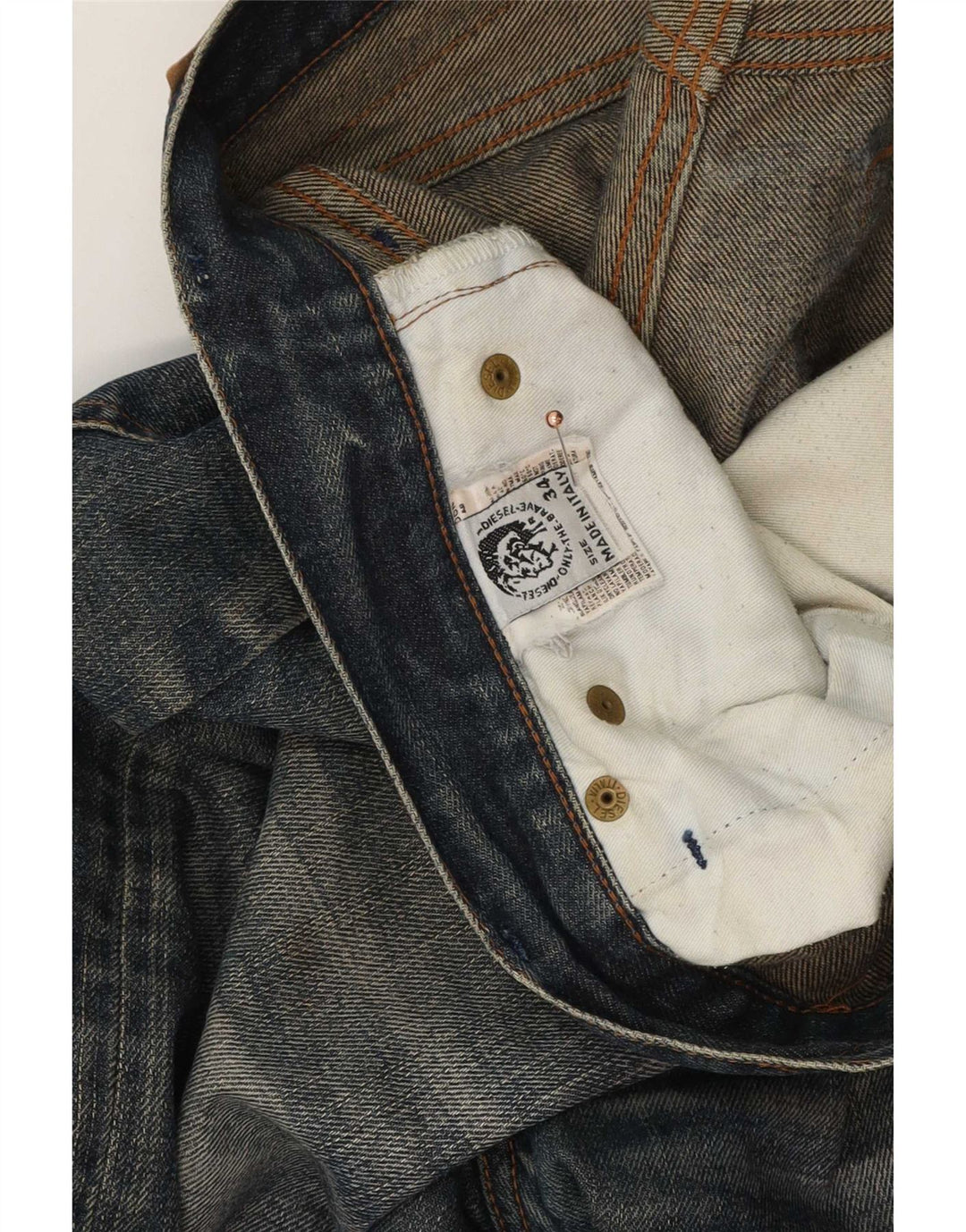 Diesel Straight Jeans til mænd W34 L34 Marineblå Bomuld