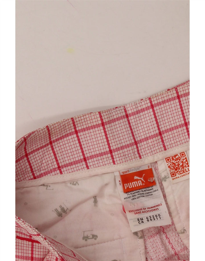 PUMA Womens Chino Shorts W30 Medium Pink Check Polyester Vintage Puma and Second-Hand Puma from Messina Hembry 