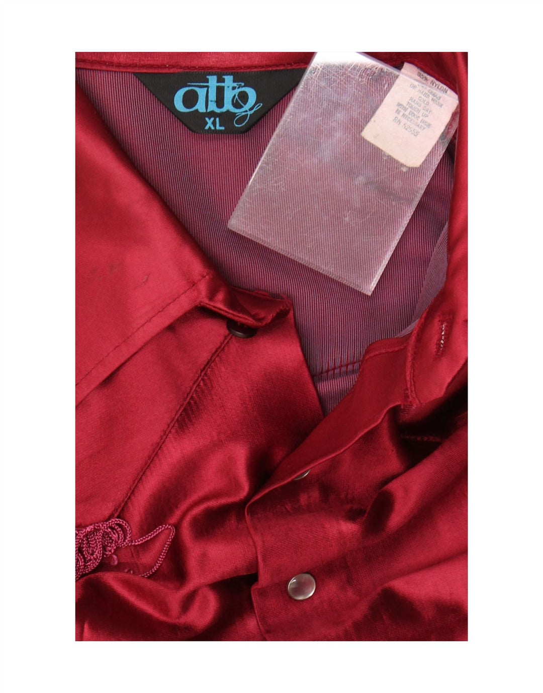 Vintage dameskjorte bluse UK 18 XL rød acetat