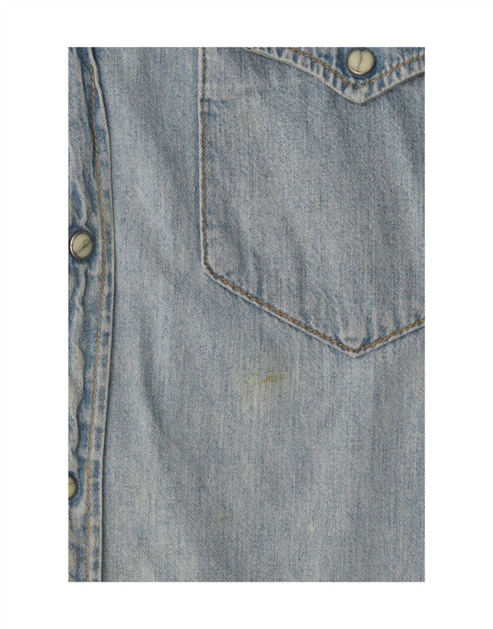 LEE Mens Denim Shirt Medium Blue Cotton