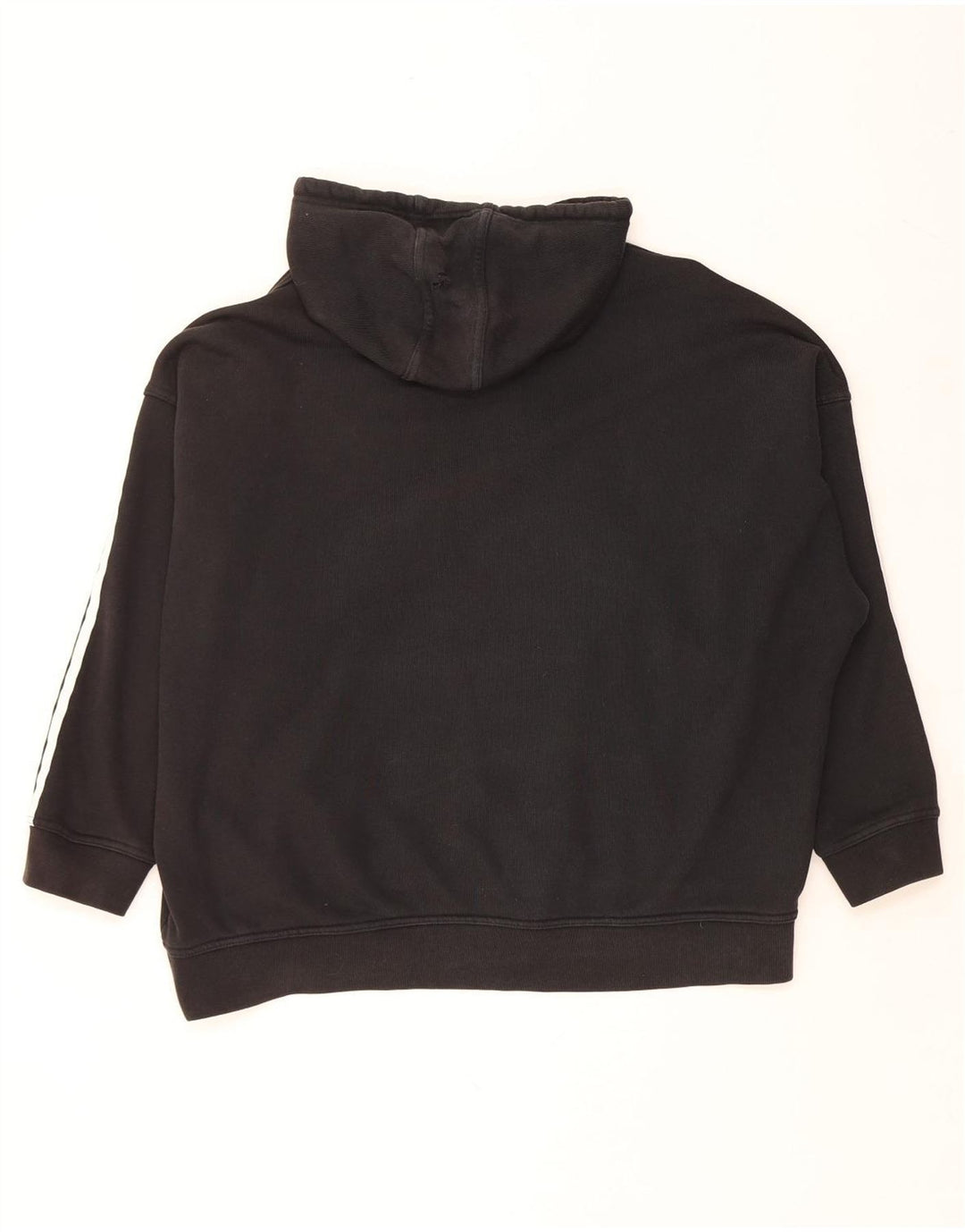 ADIDAS hættetrøjetrøje til kvinder i overstørrelse UK 16 Stor sort bomuld