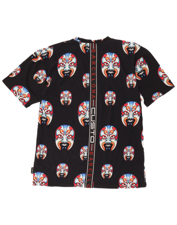 Custo Barcelona Herre Grafisk T-Shirt Top Medium Sort Bomuld