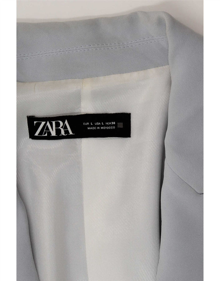 Zara Dame 3/4 ærmet åben blazerjakke UK 16 Large Blue