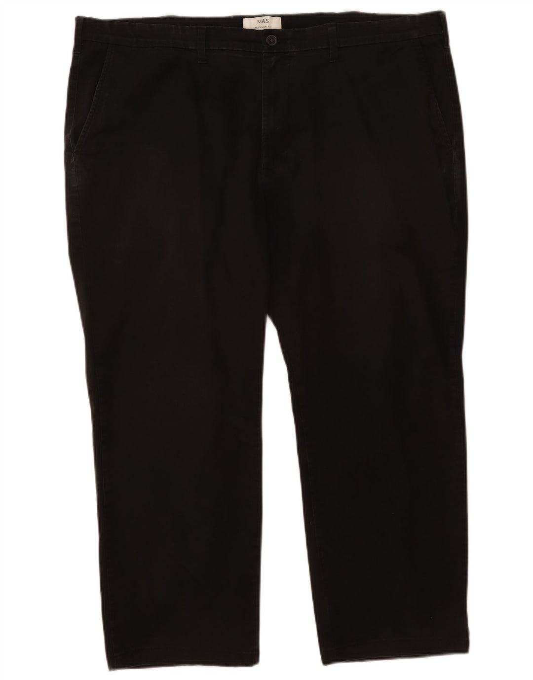 Marks & Spencer herre Regular Fit cropped bukser W44 L25 sort bomuld