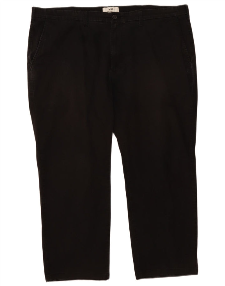Marks & Spencer herre Regular Fit cropped bukser W44 L25 sort bomuld