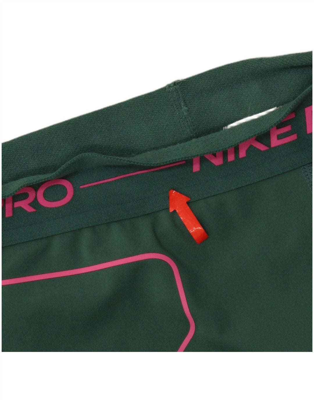 Nike Dame Dri Fit grafiske sportsshorts UK 14 Large Green Polyester