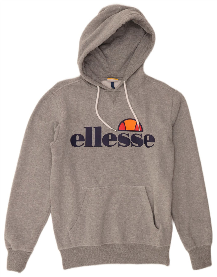 Ellesse Herre Grafisk Hoodie Jumper Lille Grå Bomuld